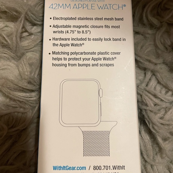 New Apple Watch Band 42mm Stainless Steel Mesh Band with Matching Cover - Picture 4 of 4